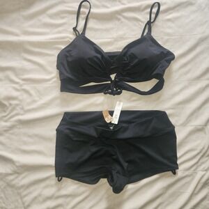 PINK Victorias Secret Womens Bikini Swimsuit. Black XL NWT. Swimwear 2 Peice Set